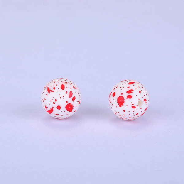 Printed Round Silicone Focal Beads