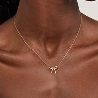 Tewiky Gold Necklace for Women - Bow Necklace  Dainty  Cute Small Tiny Bow Pendant Choker Chain Necklace Trendy Necklaces for...