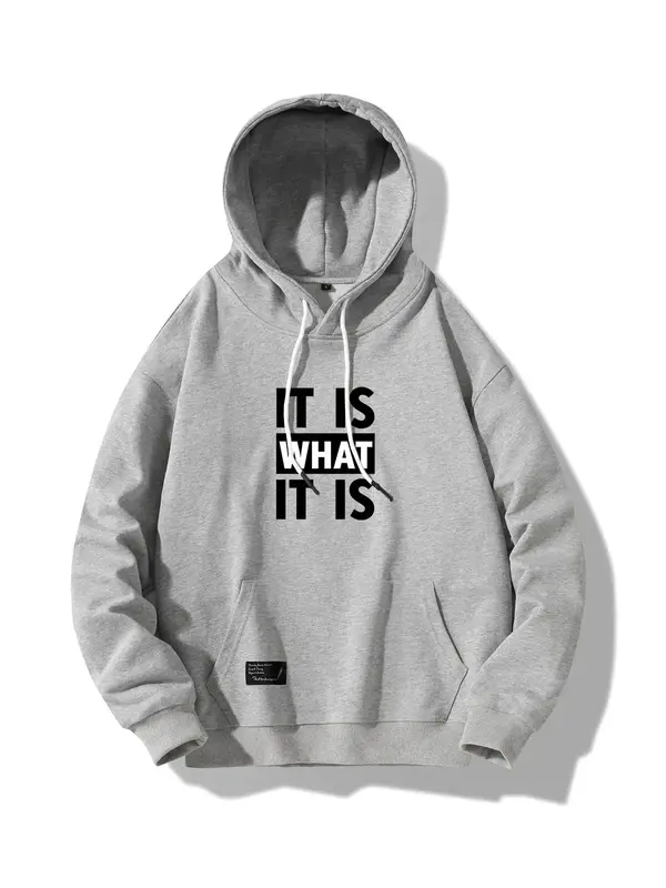 Unisex Men's Loose Thin Slogan Graphic Essentials Hoodie, Drawstring Pocket Drop Shoulder Hooded Sweatshirt, Please Purchase ...