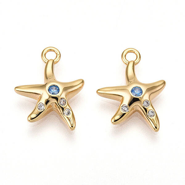 Brass Micro Pave Cubic Zirconia Charms