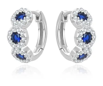 Beneto Sparkling Silver Earrings with Zirconia AGUC3338