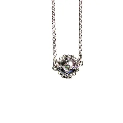 Caged Black Pearl Necklace