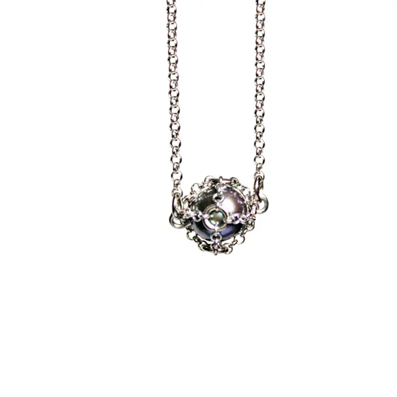 Caged Black Pearl Necklace