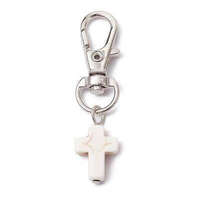 Synthetic Turquoise Cross Pendant Decorations