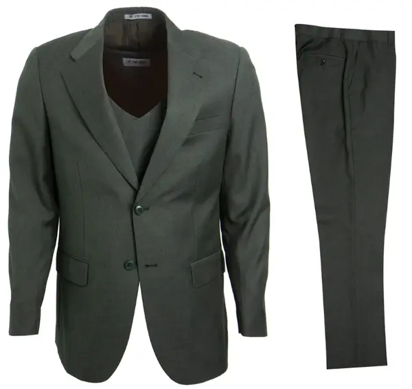 Stacy Adams Textured Solid 3 Piece Executive Slim Men's Suit