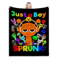 Game Sprunki Flannel Blankets For Kids Boys Summer Conditioning Lightweight Incredibox Throw Blankets for Bed Car Birthday Gi...