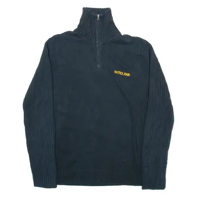 NAUTICA Mens Jumper Blue 1/4 Zip Tight Knit XL