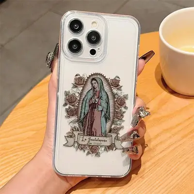 Flower & Virgin Mary Pattern Phone Case, Decorative Phone Protector Cover, Phone Accessories Compatible with iPhone 11 12 1...