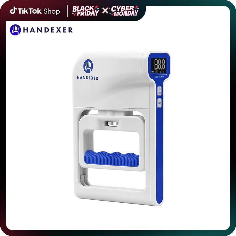 Handexer Digital Hand Dynamometer 265lb/120kg - Grip Strength Tester & Hand Grip Strengthener with LCD - Adjustable Hand