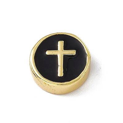 Real 18K Gold Plated Brass Enamel Beads