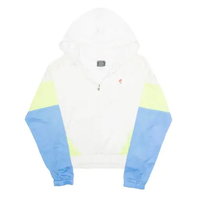 CHAMPION Mesh Lined Womens Anorak Jacket White Nylon Hooded M