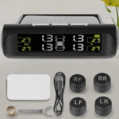 Car Tire Pressure Monitoring System, Vehicle Tyre Temperature Monitor, USB/Solar TPMS, Universal Auto Security Alarm Systems,...