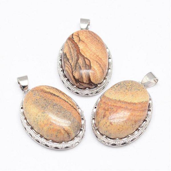 Natural Picture Jasper Pendants