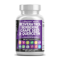 Resveratrol Berberine Grape Seed Extract Quercetin Green Tea Extract - Polyphenol Supplement for Women and Men with N-Acetyl ...