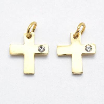 316 Surgical Stainless Steel Tiny Cross Charms