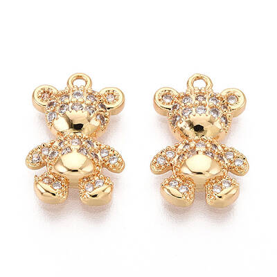 Brass Micro Pave Clear Cubic Zirconia Pendants