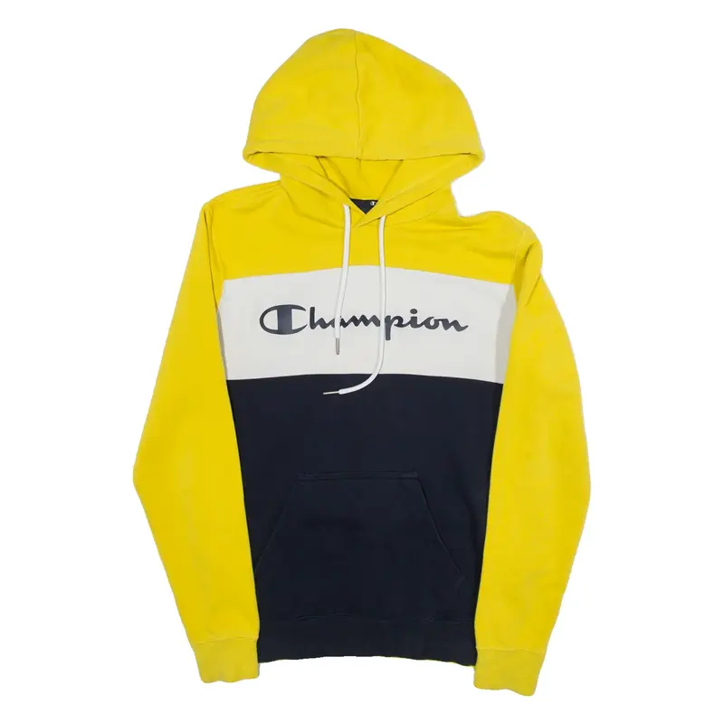 CHAMPION Womens Yellow Hoodie S