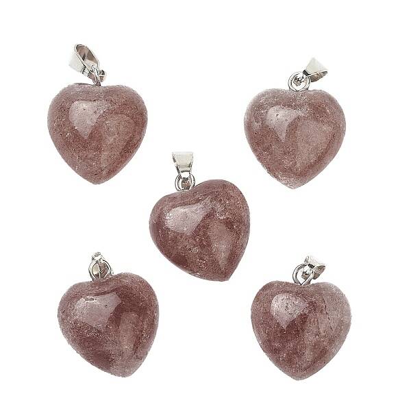 Natural Strawberry Quartz Pendants