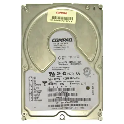 336357-B21 HP 9.1GB Ultra-160 SCSI 10000 3.5-inch Hard Drive