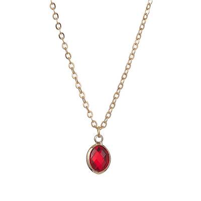 Glass Oval Pendant Necklaces