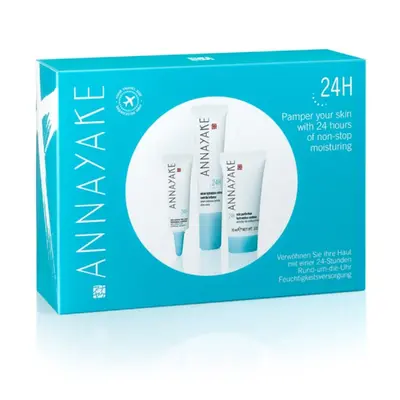 Travel set Annayake: 24h Hydrating Eye Cream 7 ml + 24h Hydrating Face Cream 15 ml + 24h Hydrating Face Day Serum 15 ml