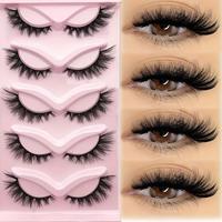 Cat Eye Lashes, 5 Pairs 20mm Eye End Lengthening Natural Lashes, Natural Cross Faux Cluster Lashes, False Eyelashes for Eyela...
