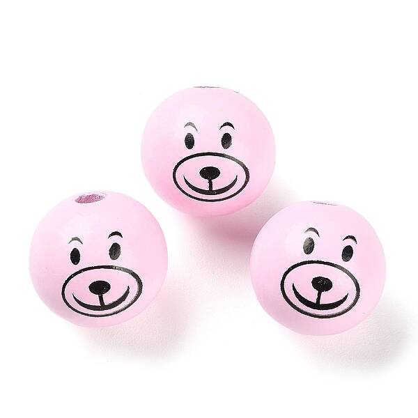 Spray Painted Natural Wood European Beads