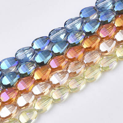 Electroplate Transparent Glass Beads Strands