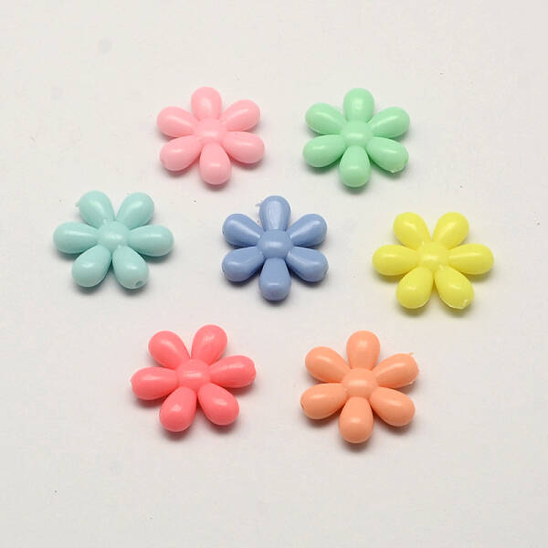 Opaque Acrylic Flower Beads