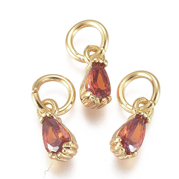 Brass Micro Pave Cubic Zirconia Charms