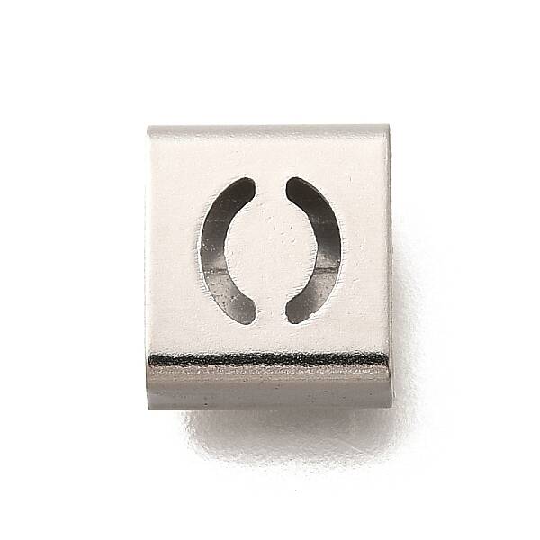 Letter Style 304 Stainless Steel Square Slide Charms