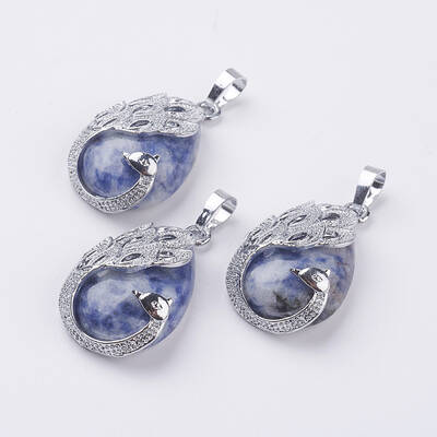 Natural Blue Spot Jasper Pendants