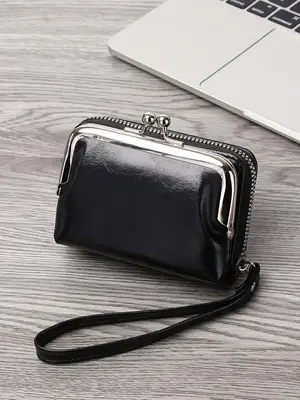 Women's Elegant Detachable Short Wallet, Casual Vintage Zipper Wristlet Wallet with Card Slots, Multifunctional Card Holder f...