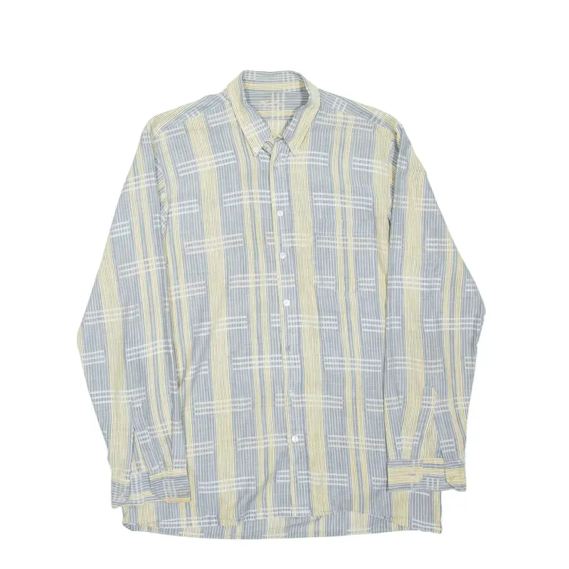 MARC THOMBARD Mens Shirt Yellow Striped Long Sleeve M
