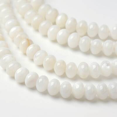 Dyed Natural Freshwater Shell Rondelle Bead Strands