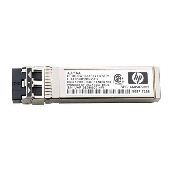 HP AJ716AR | B-Series 8Gb/s 8GBase-SR Multi-Mode Fibre 850nm 300m Fibre Channel Duplex LC Connector SFP+ Transceiver Module