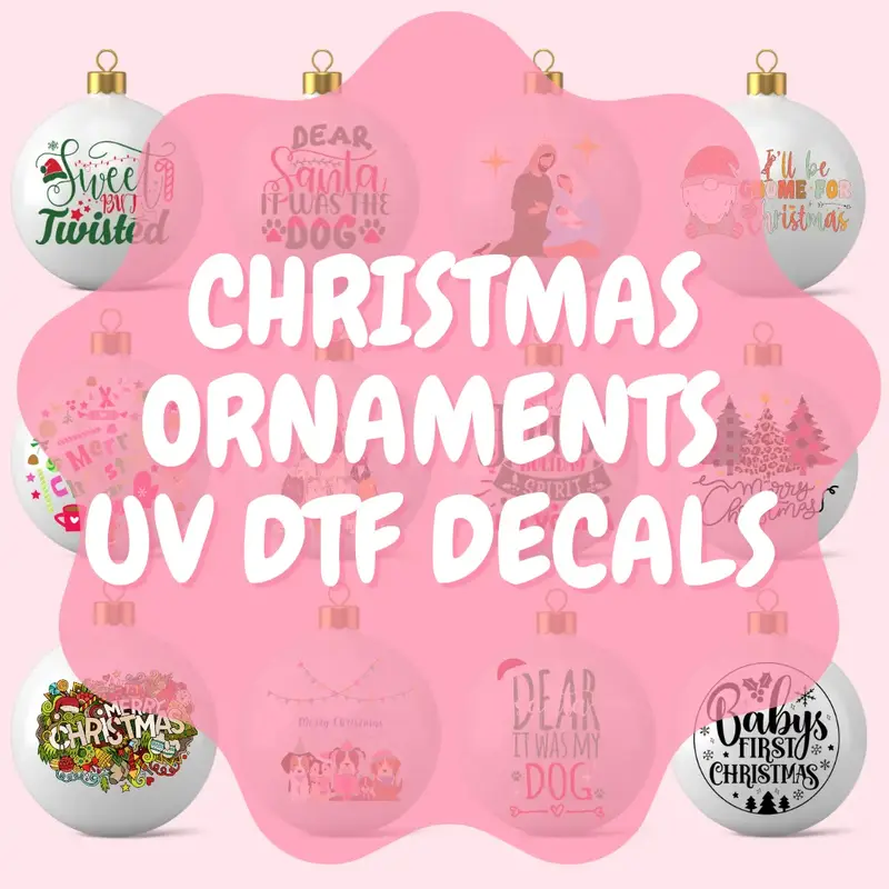 PROMO BUNDLE 10 CHRISTMAS ORNAMENTS UV DTF DECAL