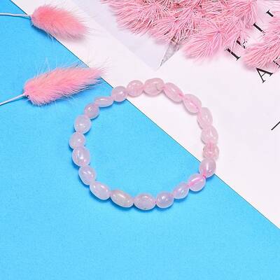 Natural Rose Quartz Bead Stretch Bracelets