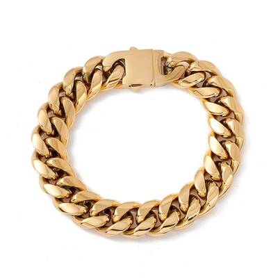 Ion Plating(IP) 304 Stainless Steel Curb Chains Bracelet for Men Women