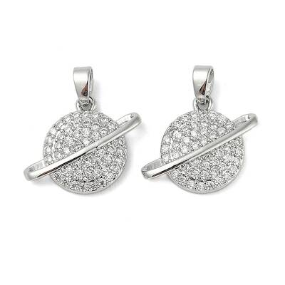 Brass Micro Pave Cubic Zirconia Pendants