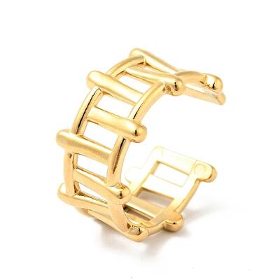 Ion Plating(IP) 304 Stainless Steel Fence Shape Open Cuff Ring