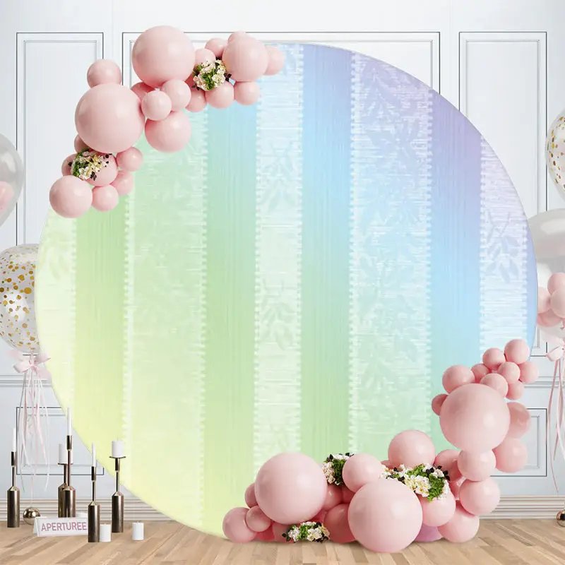 Aperturee White Unicorn Round Rainbow Birthday Backdrop | Circle Birthday Backdrop Cover | Round Birthday Backdrop Cover | Bi...