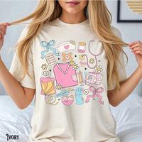 Nurse Shirt, Registered Nurse Tee, Nursing T-Shirt, RN, LPN, NP, Groovy, Retro, Coquette, Whimsical, Graduation, Nurse Gift F...