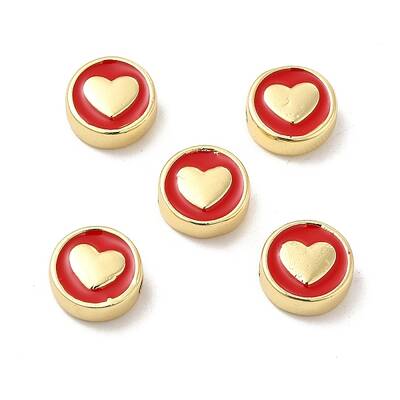 Real 18K Gold Plated Brass Enamel Beads