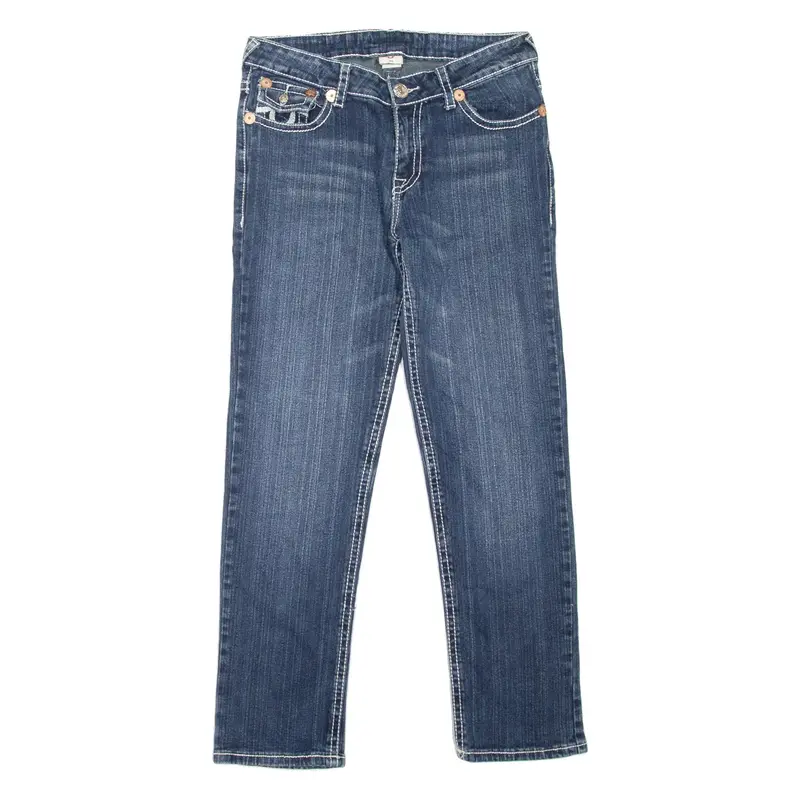 TRUE RELIGION Womens Jeans Blue Slim Straight Stone Wash W30 L29