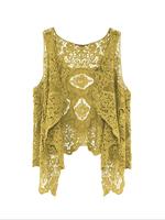 Women's Plain Open Front Lace Vest, Elegant Casual Sleeveless Top for Summer, Ladies Clothes for Daily Wear