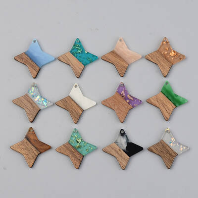 Resin & Walnut Wood Pendants