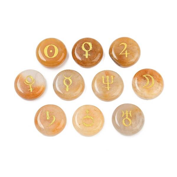 10Pcs 10 Styles Natural Topaz Jade Cabochons