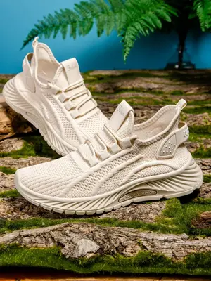 Women's Sporty Minimalist Sneakers for Spring, Lace-up Mesh Breathable Lightweight Running Sports Shoes, Casual Comfortable N...