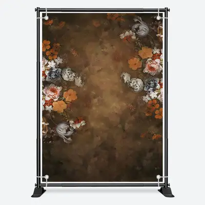 Vintage Oil Painting Colorful Flower Floral Backdrop - Aperturee